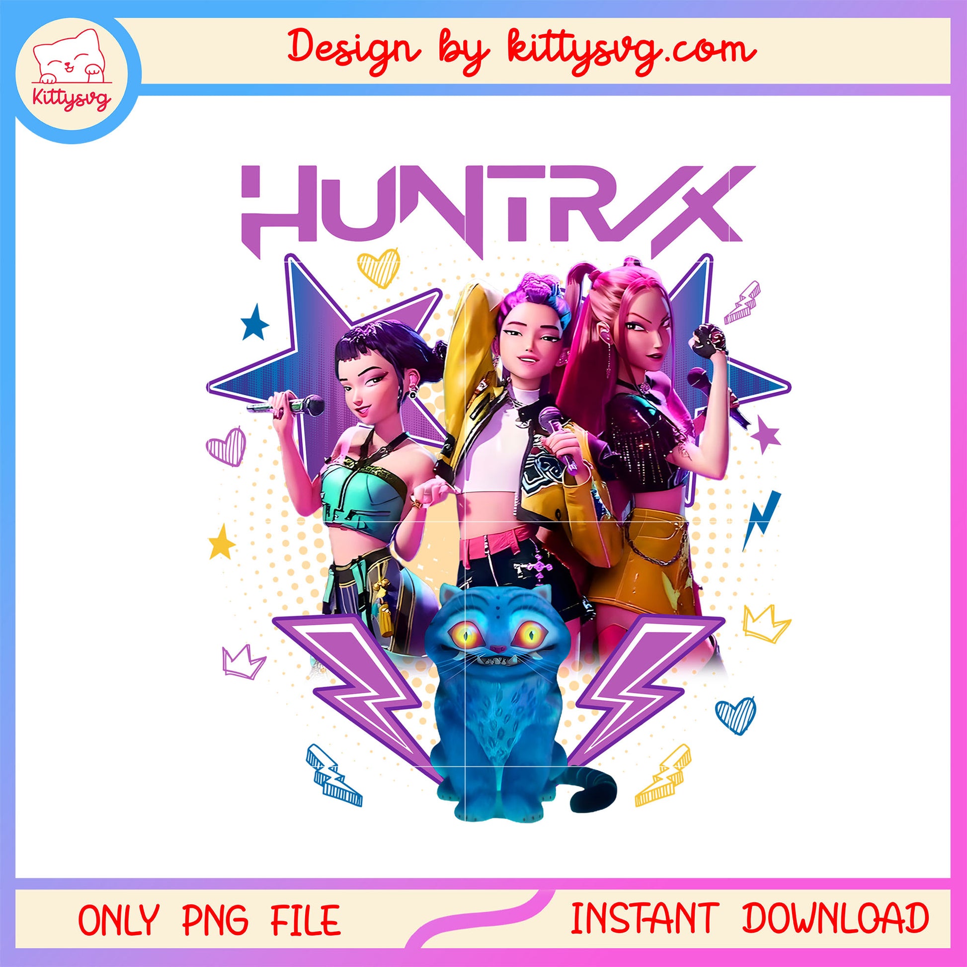 Huntrix kpop demon hunter characters design png, kpop hunters png