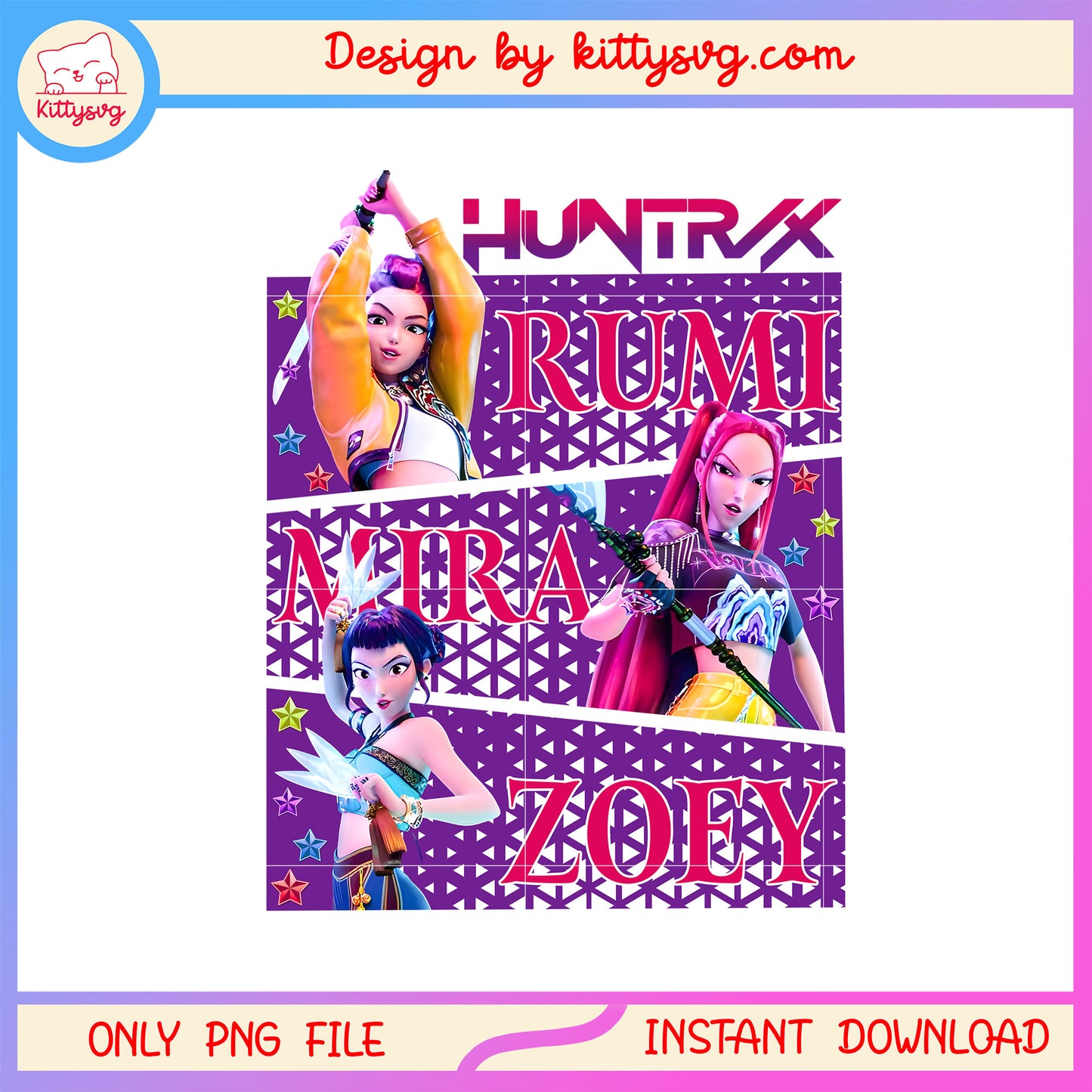 Huntrix kpop demon hunters art png, the huntrix png, anime png
