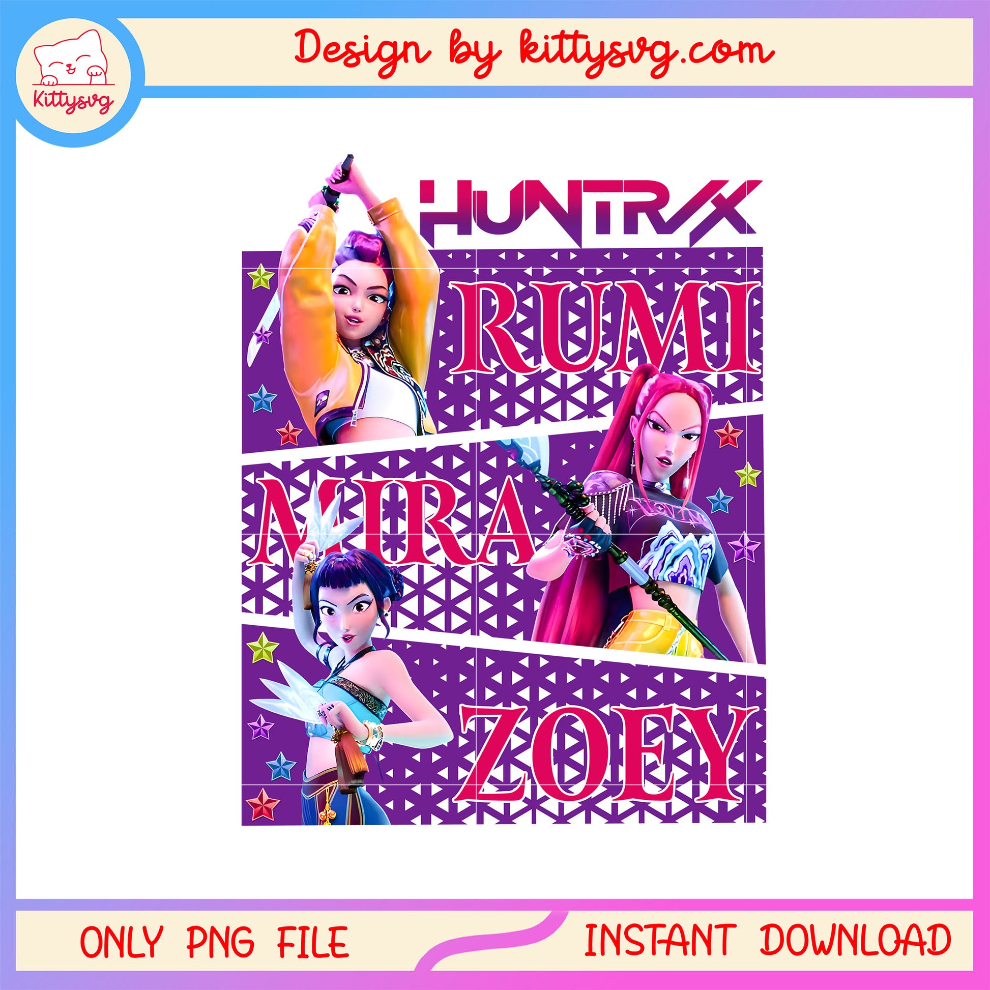 Huntrix kpop demon hunters art png, the huntrix png, anime png