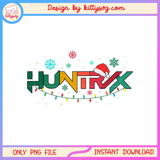 Huntrix logo christmas kpop font art png, huntrix hunters png