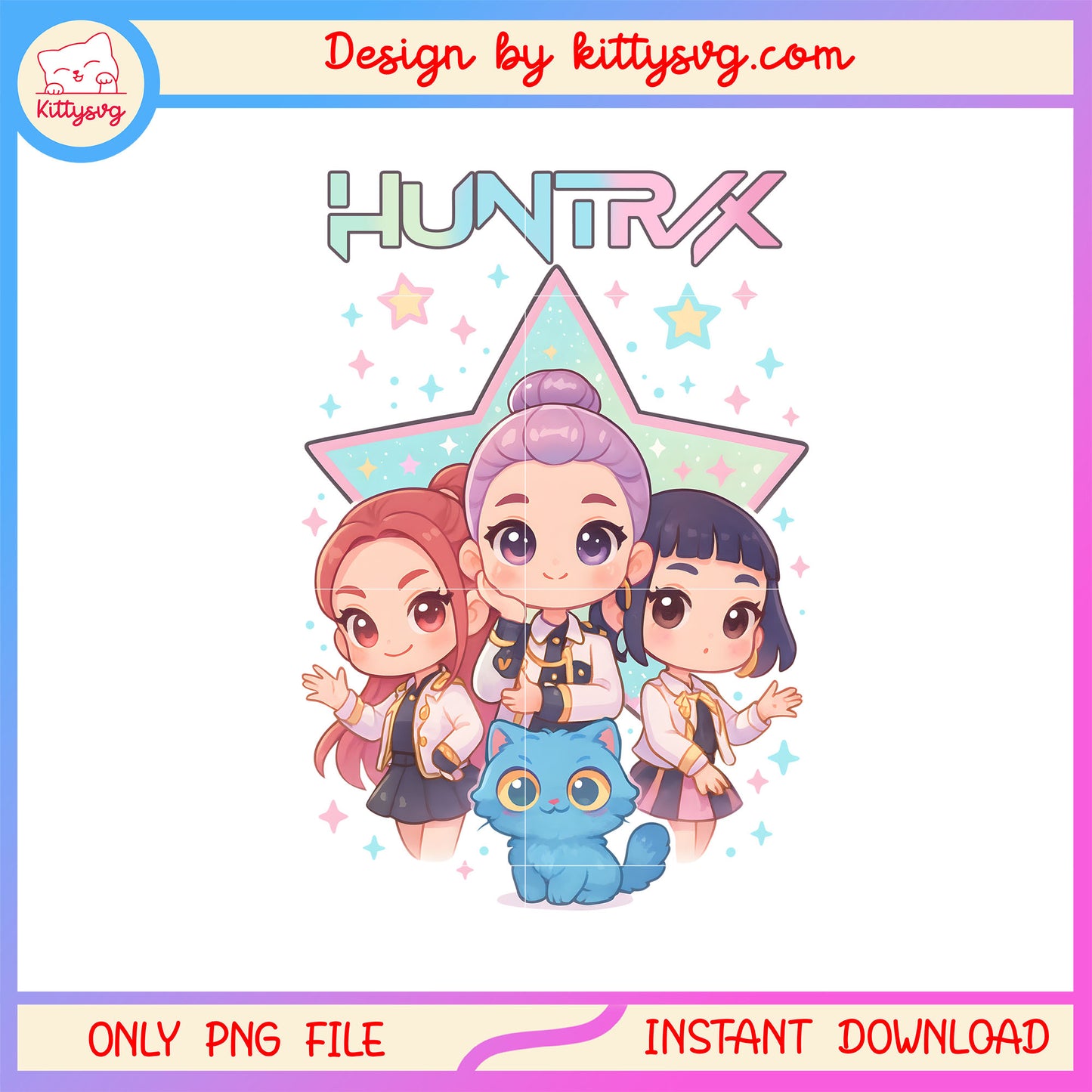 Huntrix members and derpy tiger png, kpop demon hunters fanart  png