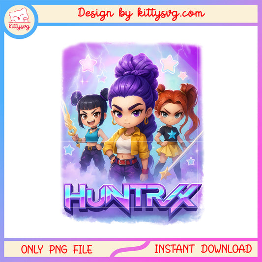 Huntrix rumi and friends chibi design png, huntrix movie png