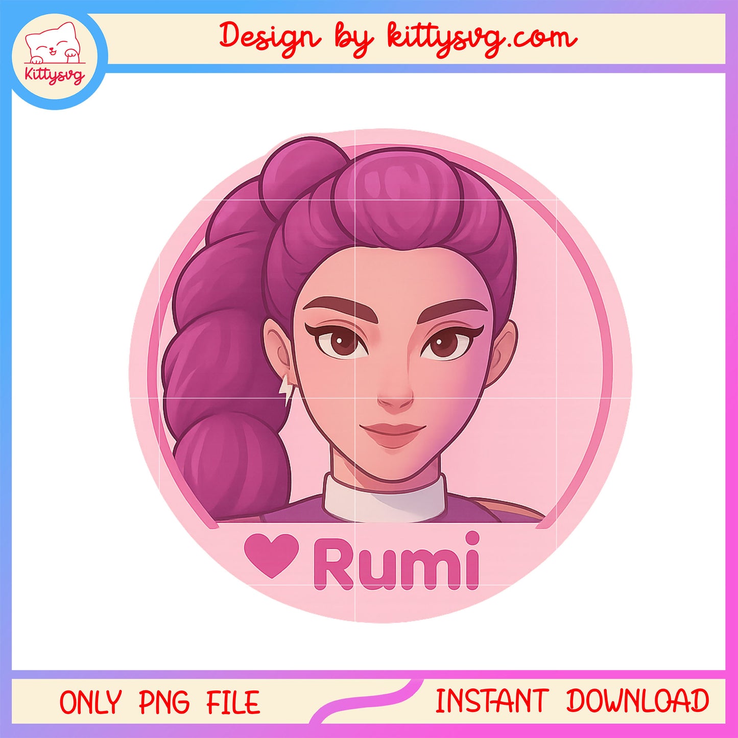 Huntrix rumi member design png, kpop demon hunters movie png