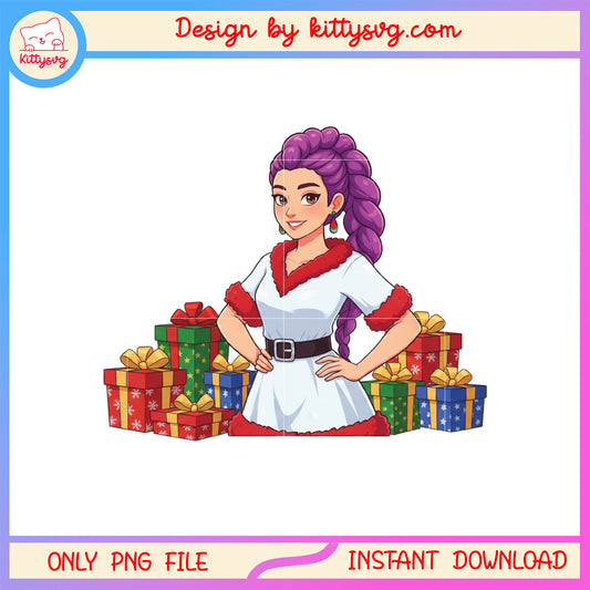 Huntrix rumi with christmas gifts design png, rumi huntrix png