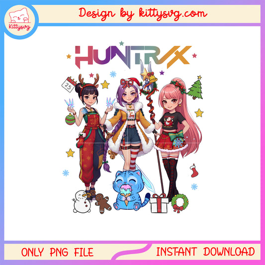 Huntrix tiger demon hunters xmas eve png, x-mas sweater png