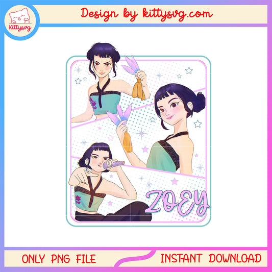 Huntrix zoey character png, kpop demon hunter zoey png