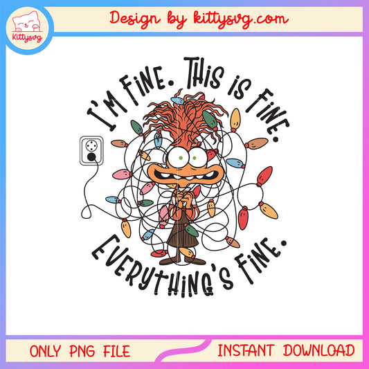 I'm fine everything fine anxiety png, anxiety inside out png