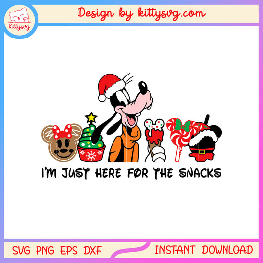 I'm just here for the snacks goofy christmas svg, disney goofy svg