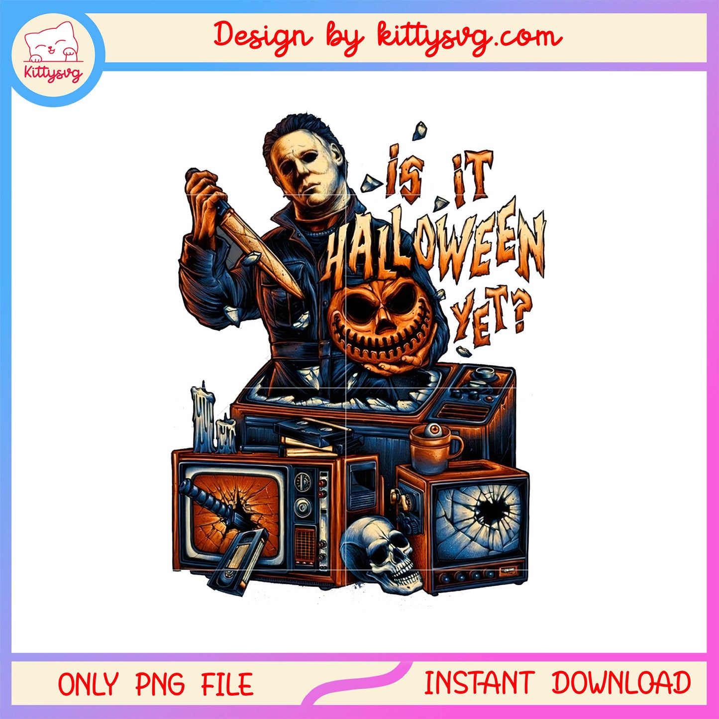 I's it halloween yet michael myers design png, halloween films png
