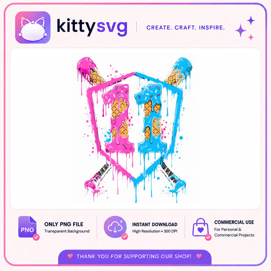 Ice Cream Drip Number 11 PNG, Birthday Number PNG, Dripping Ice Cream PNG
