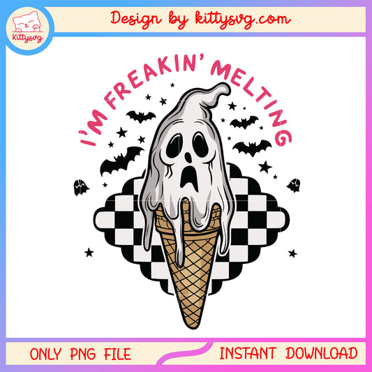 Icecream Ghost Cute Halloween Im Freakin Melting SVG_0907242036