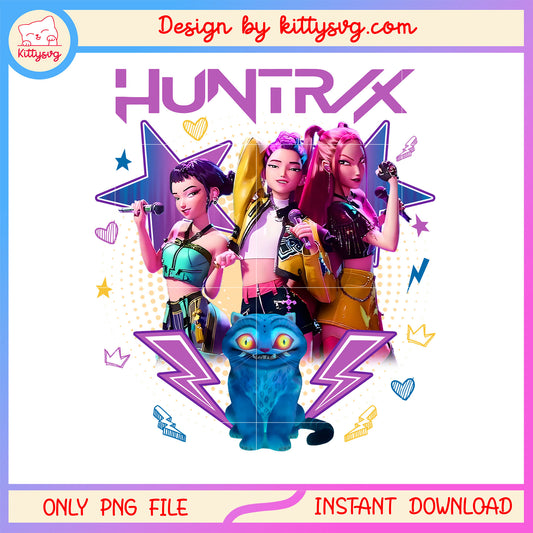 Idol kpop huntrix members design png, huntrix kpop demon hunter png