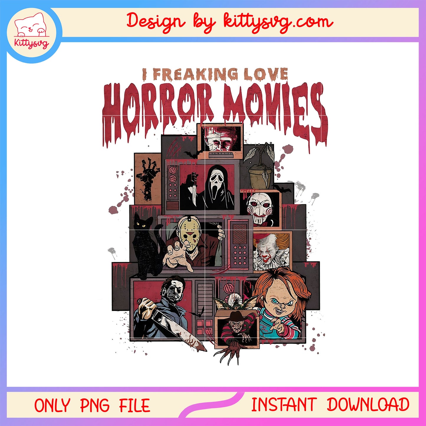 I freaking love horror movies png, best horror movies png