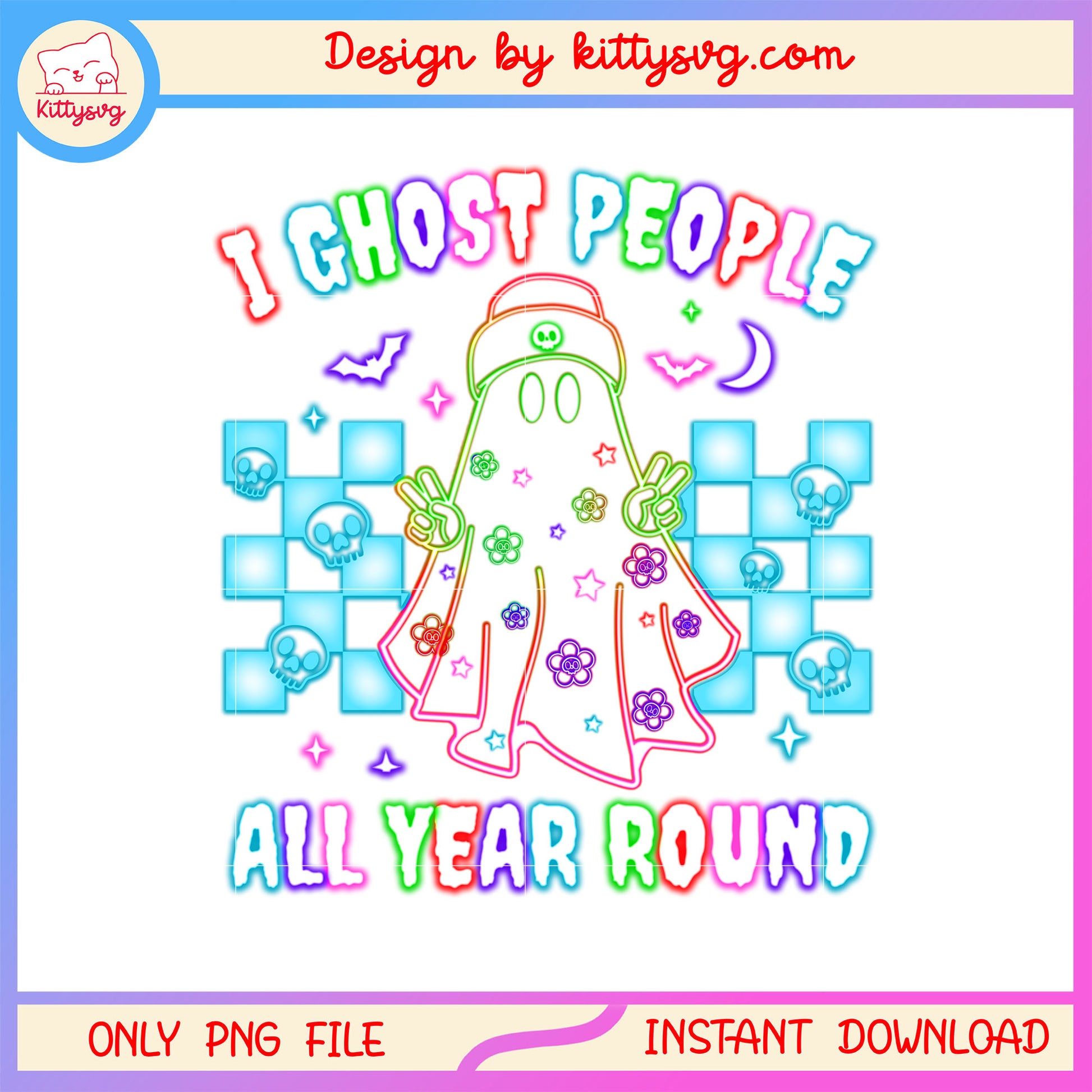 I ghost people all year round png, halloween quotes png