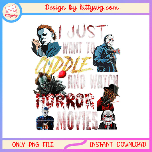 I just want to cuddle and watch horror png, best scary movies png