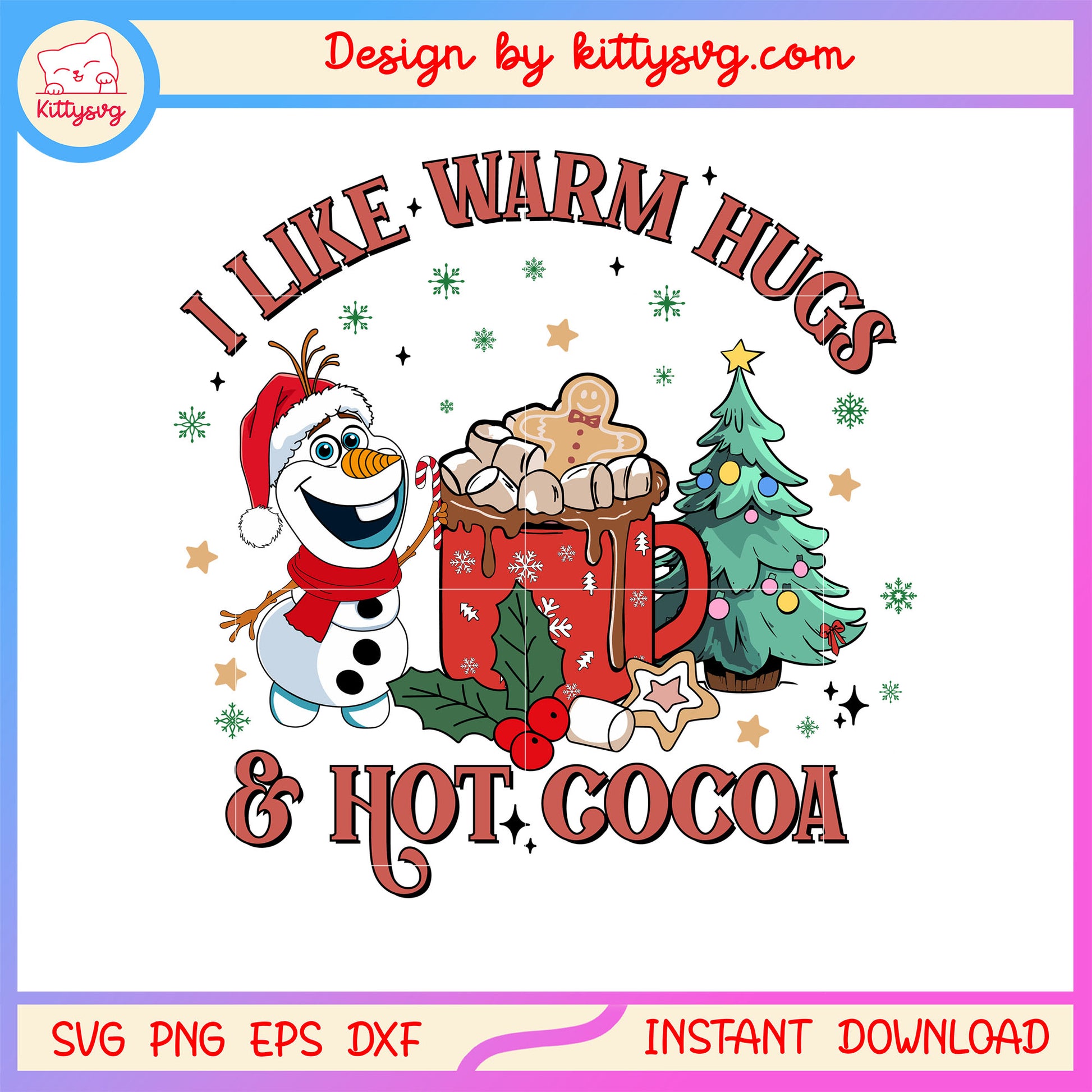 I like warm hugs and hot cocoa quote svg, snowman christmas svg