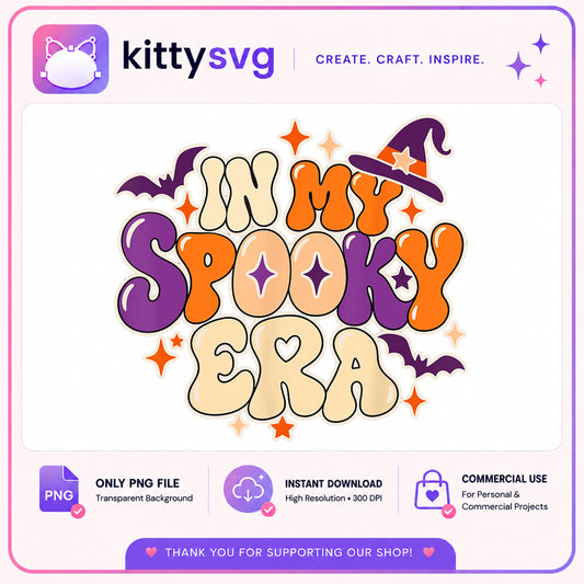 In My Spooky Era PNG, Halloween Witch PNG, Retro Halloween PNG