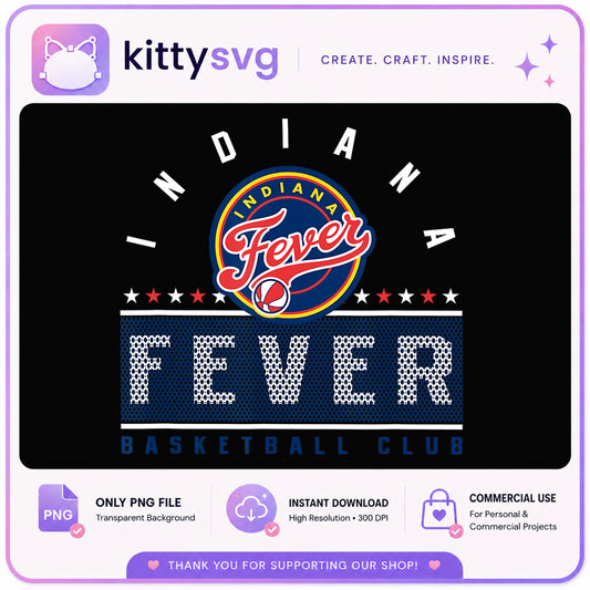Indiana Fever Basketball Club PNG, WNBA Team Shirt, Basketball PNG