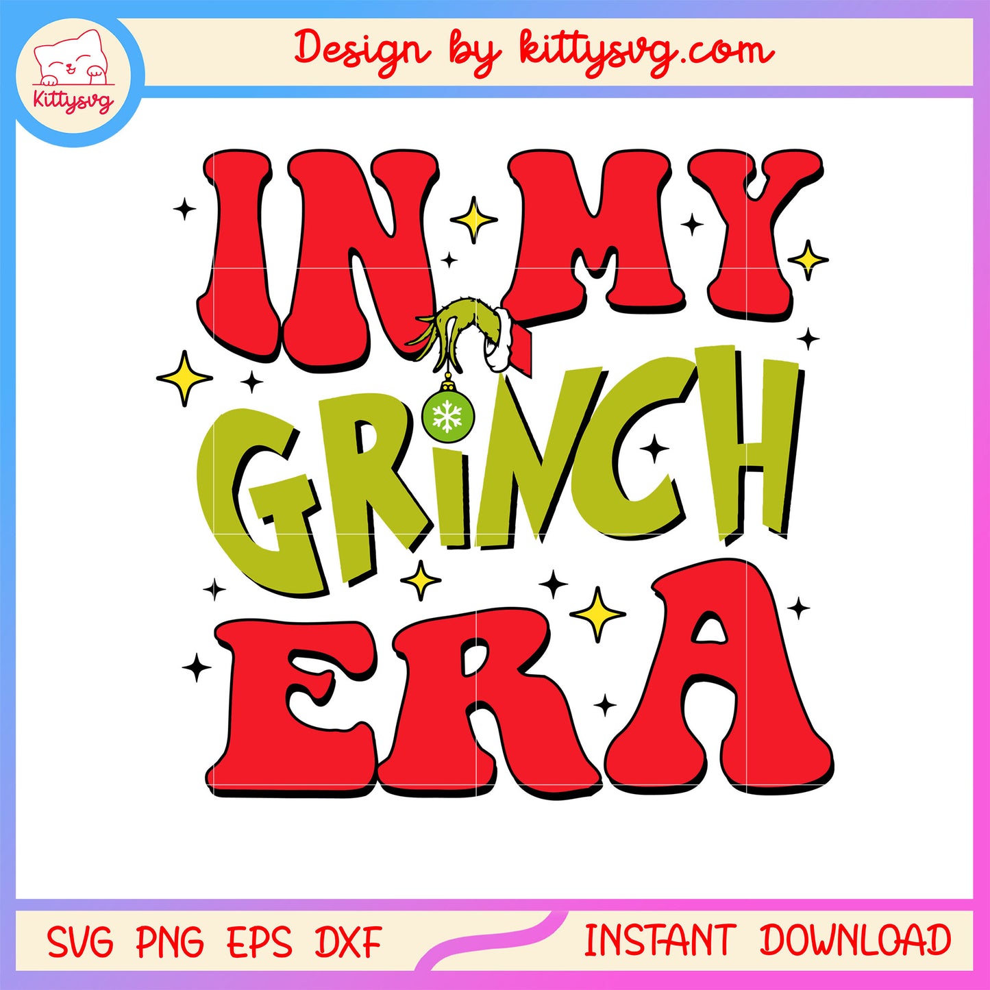 In my grinch era christmas font design svg, grinch christmas svg