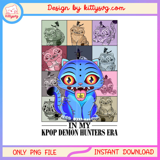 In my kpop demon hunters era png, blue tiger demon png