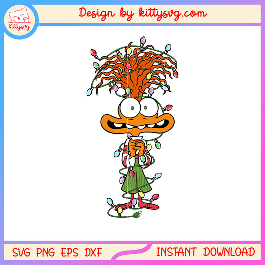 Inside out anxiety christmas light svg, anxiety inside out svg