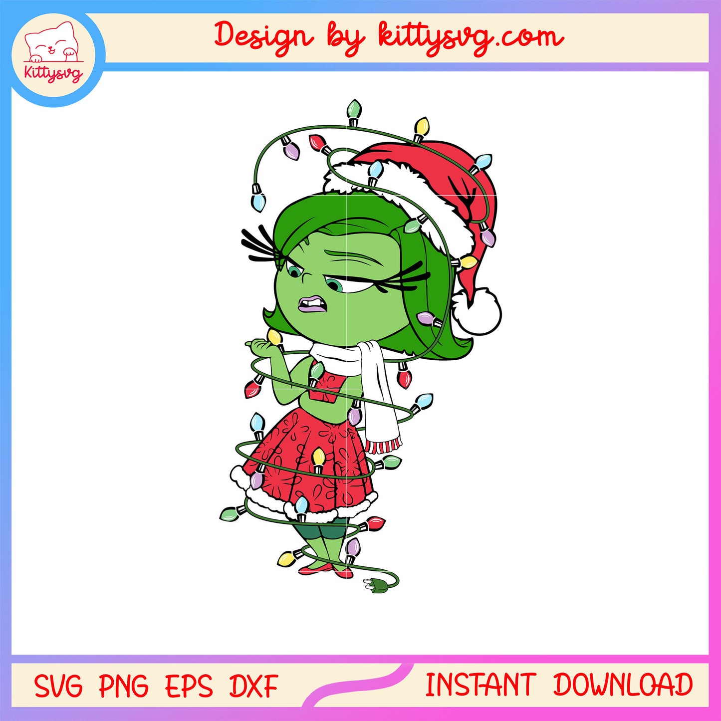 Inside out disgust christmas light svg, disgust inside out svg