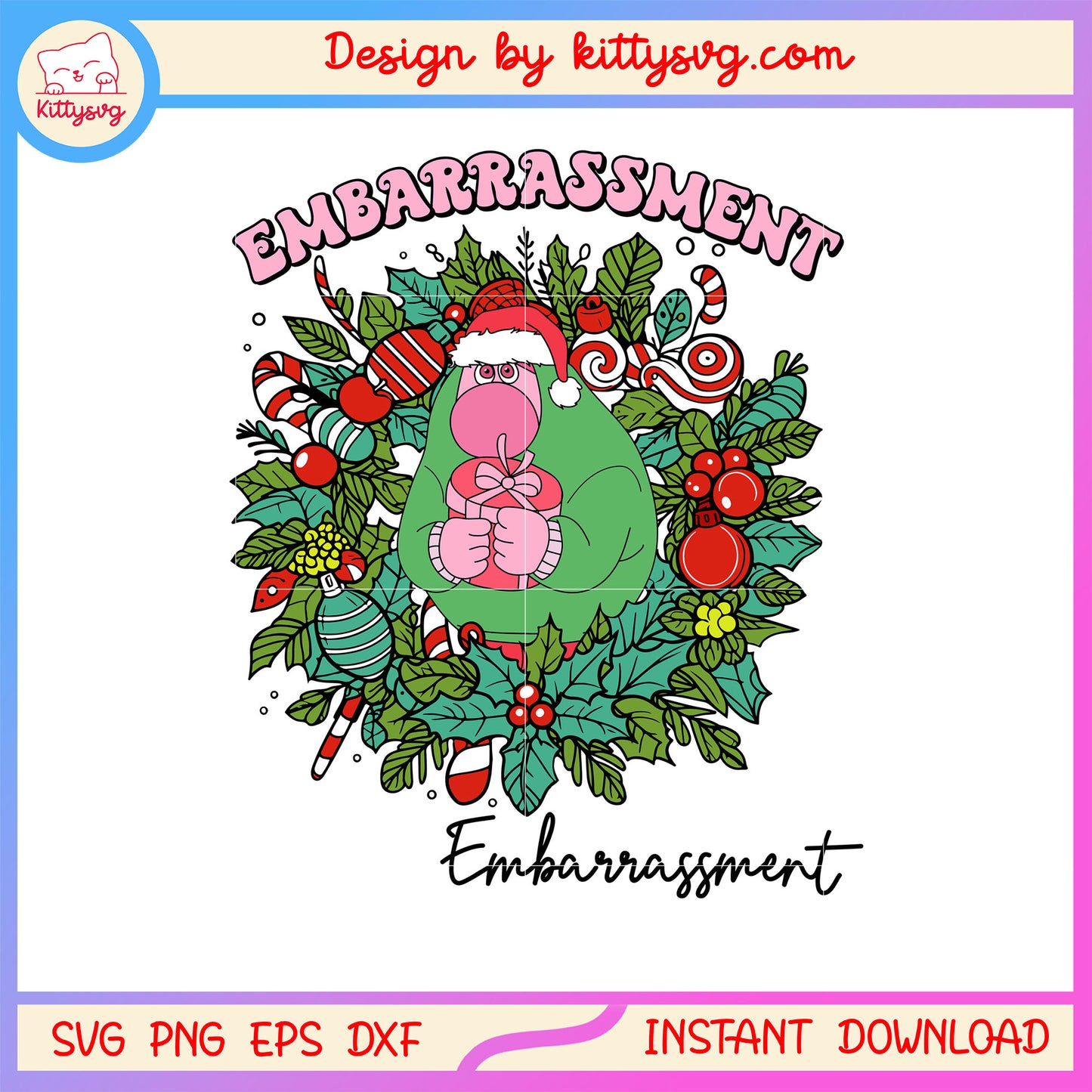 Inside out embarrassment christmas flower wreath svg, inside out svg