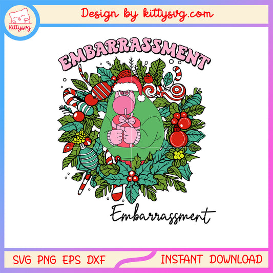 Inside out embarrassment christmas flower wreath svg, inside out svg