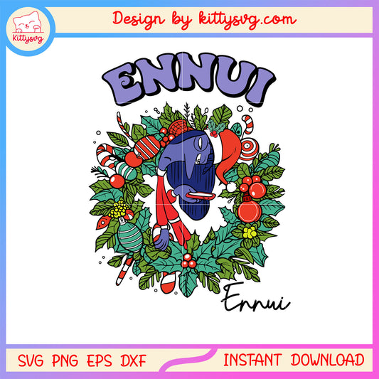 Inside out ennui christmas flower wreath svg, inside out ennui svg
