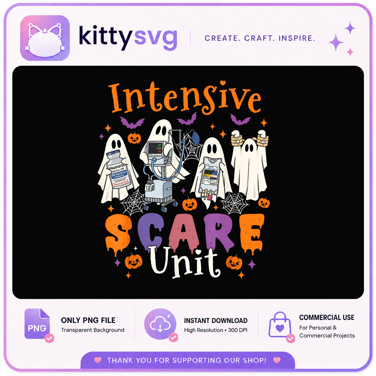 Intensive Scare Unit Halloween PNG, ICU Nurse Ghost, Halloween Nurse PNG