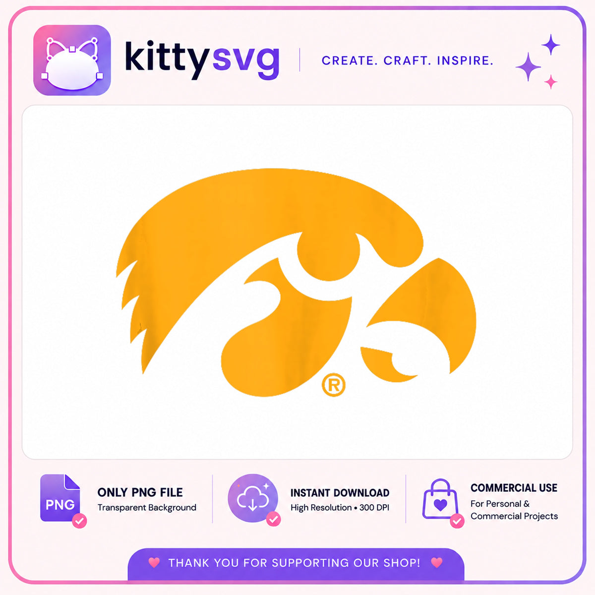 Iowa Hawkeyes Logo PNG, Hawkeyes Clipart, Iowa Football PNG