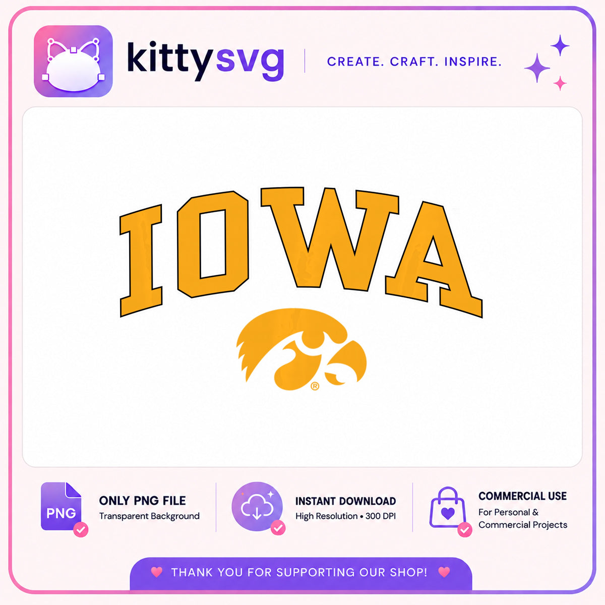 Iowa Hawkeyes PNG, University Of Iowa Logo, College PNG