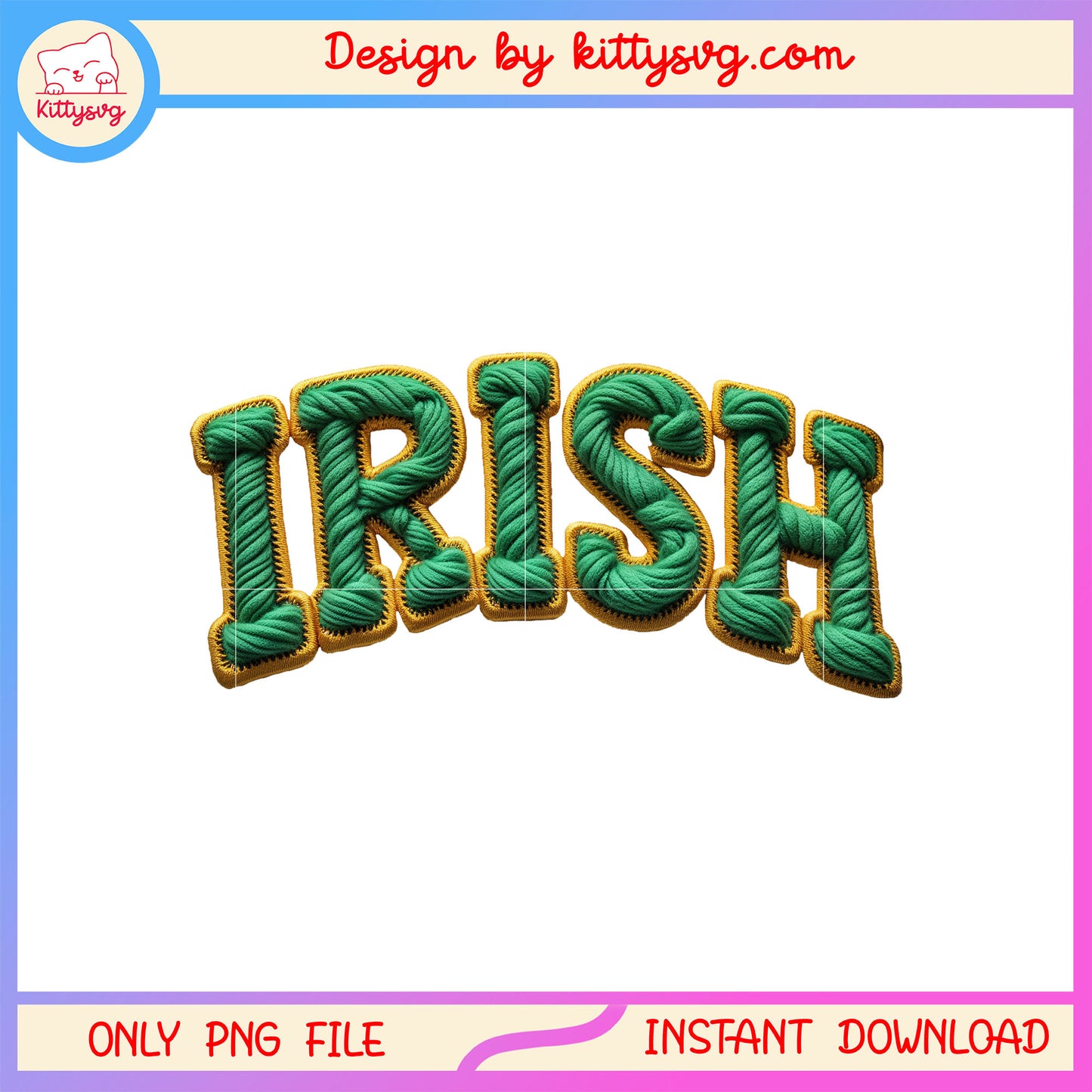Irish embroidery thread png, irish st patrick's day png