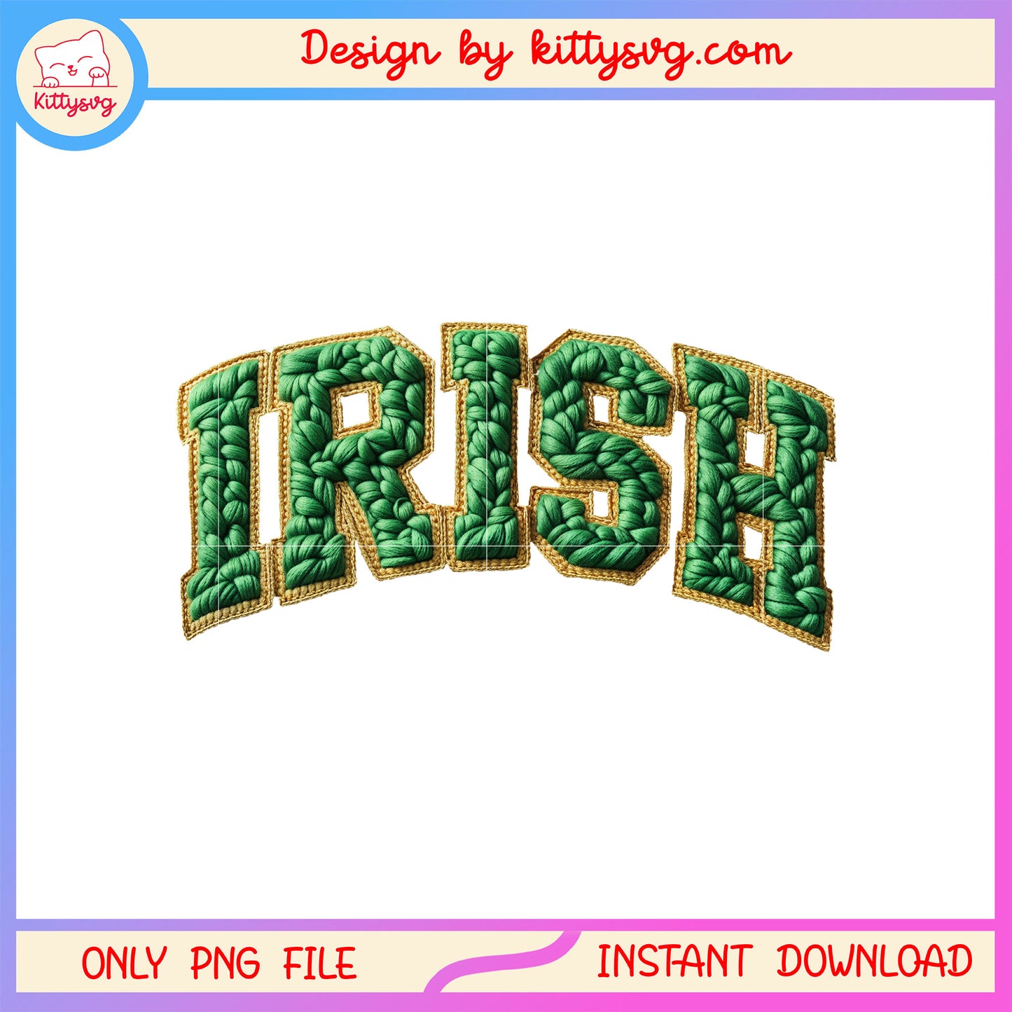Irish embroidery wool png, happy st patrick's day irish png