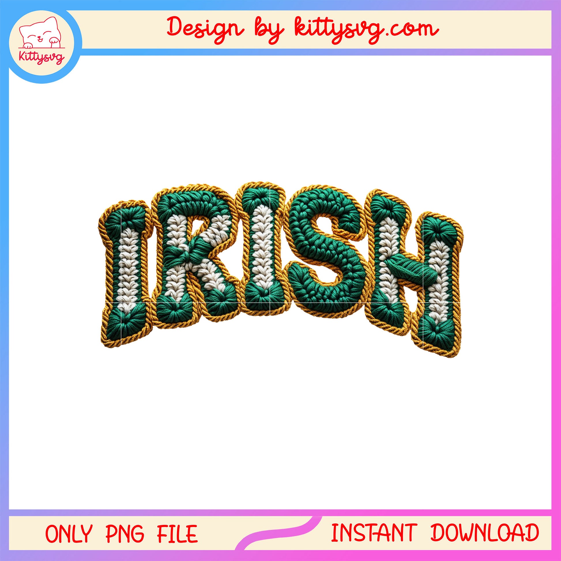 Irish thread sticker patrick png, irish st patrick's day png