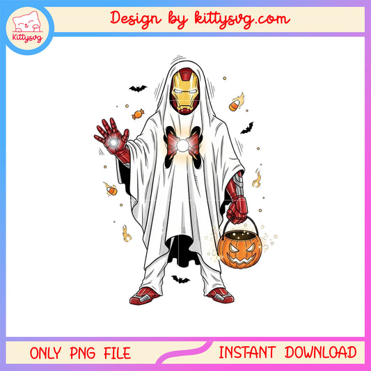 Ironman cosplay sheet ghost halloween png, halloween ironman outfits png