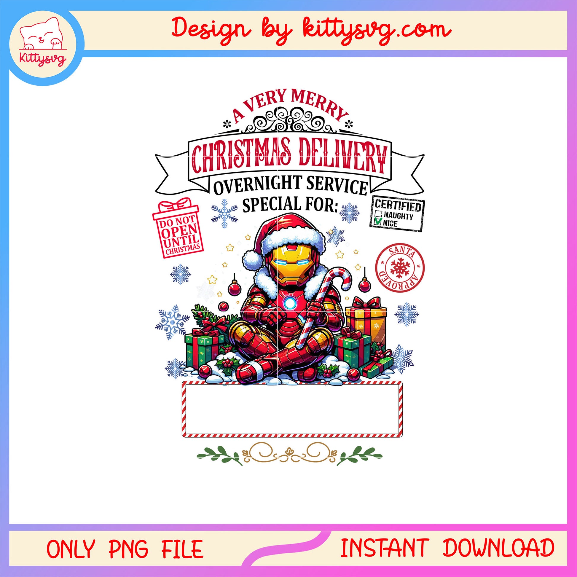 Iron man very merry christmas delivery png, marvel iron man png