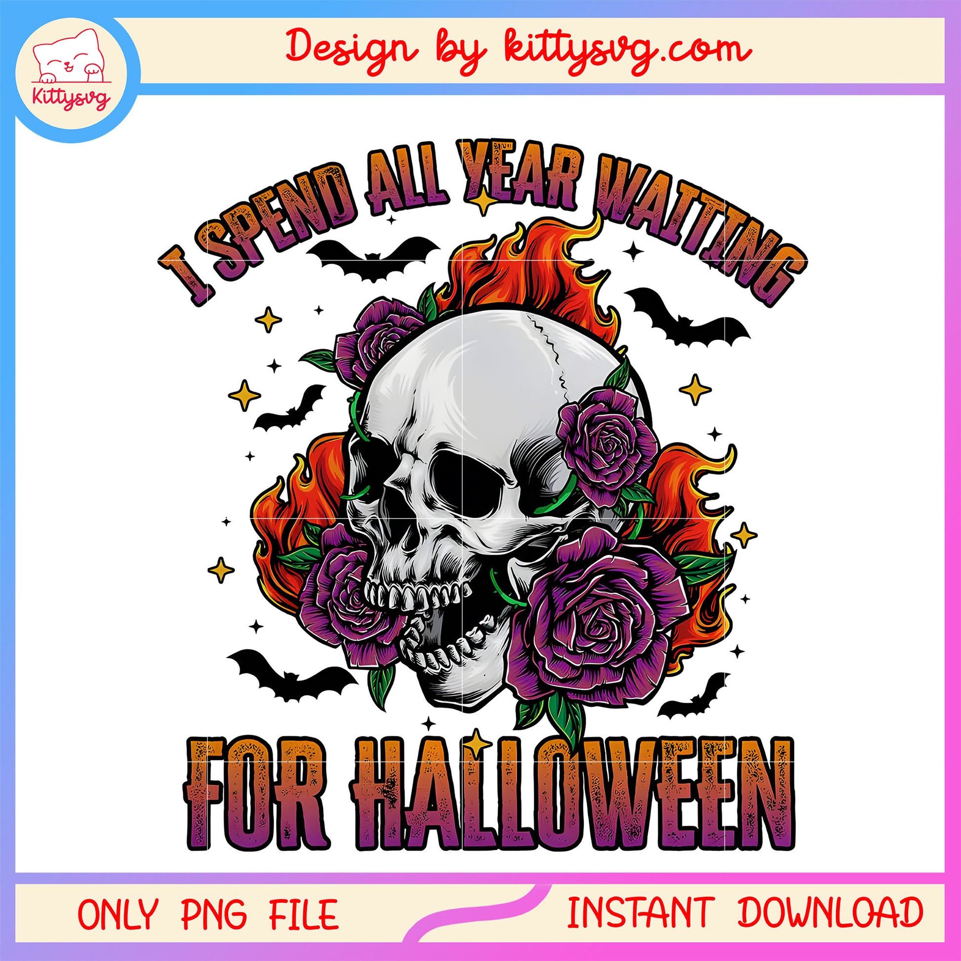I spend all year waiting for halloween png, skull png, watt for halloween png