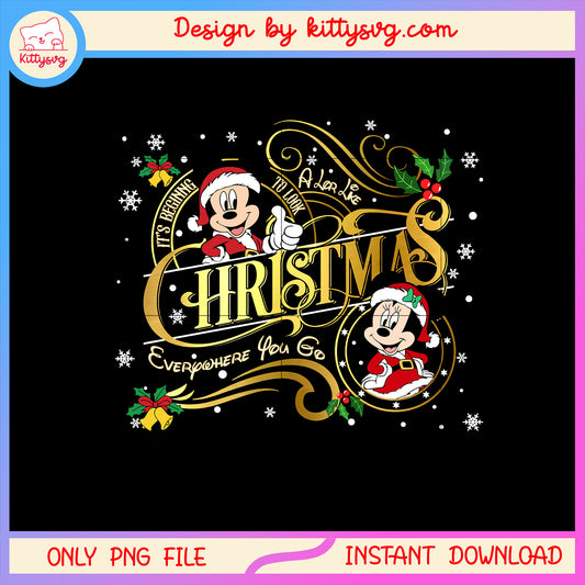 It's begining to look christmas minnie mickey png, disney characters png