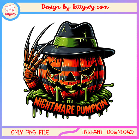 It's nightmare pumpkin freddy krueger design png, halloween pumpkin png