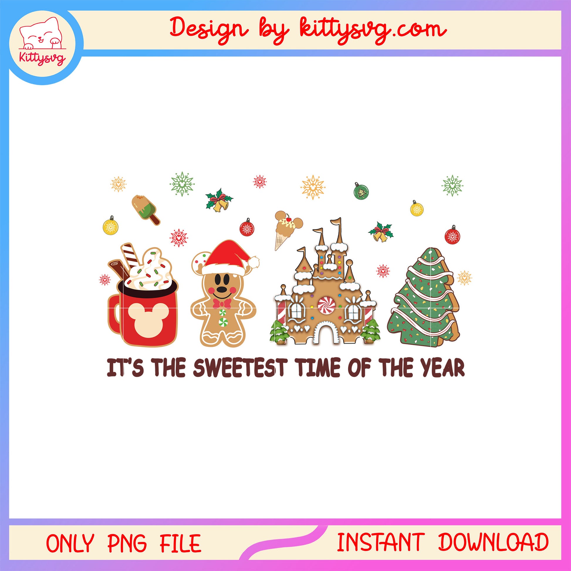 It's the sweetest time of the year christmas png, christmas cake png