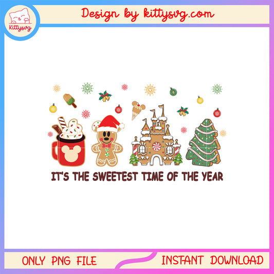 It's the sweetest time of the year christmas png, christmas cake png