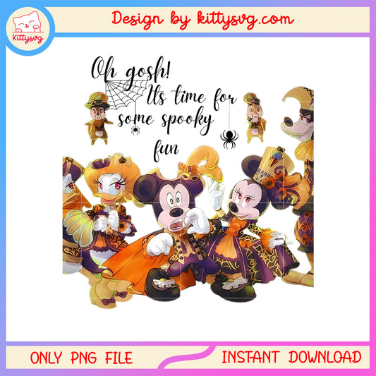 It's time for some spooky fun png, mickey and friends png