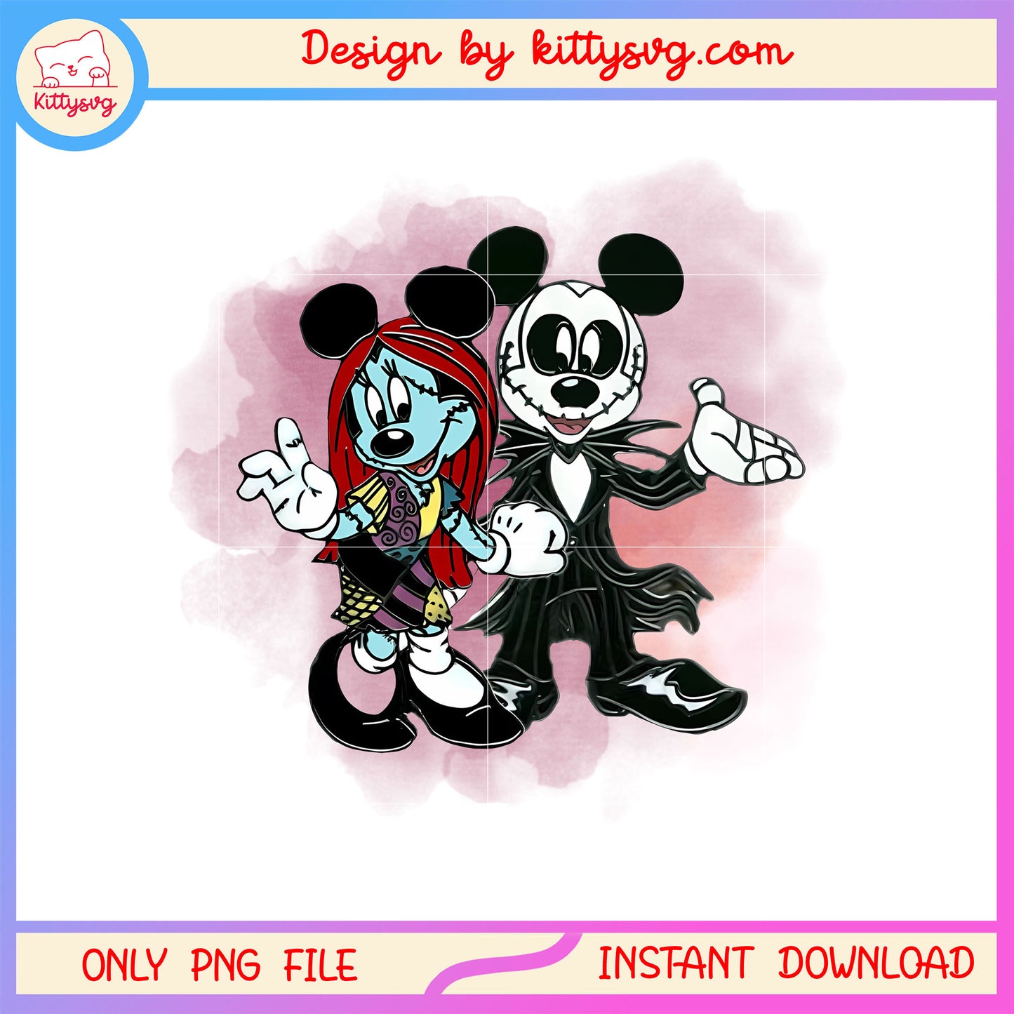 Jack and sally nightmare before christmas png, minnie and mickey png