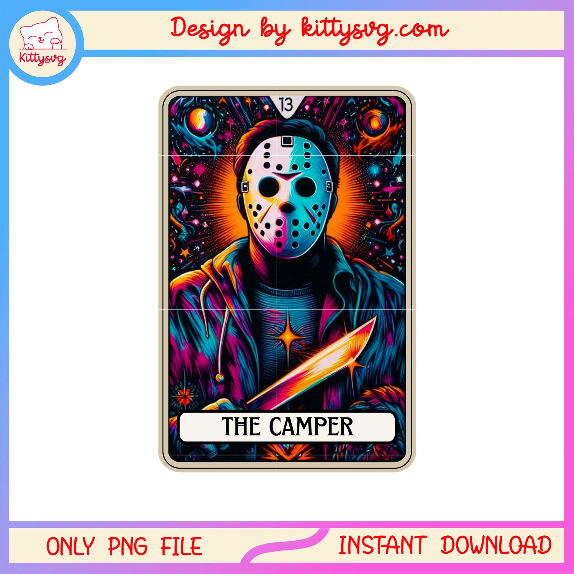 Jason voorhees halloween the camper tarot card png, the camper png