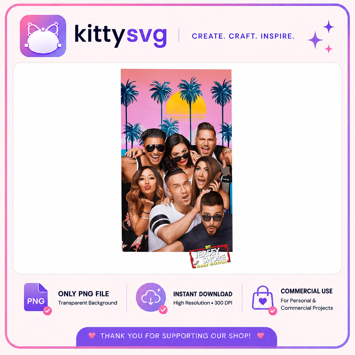 Jersey Shore Family Vacation PNG, MTV Reality Show PNG, Cast PNG