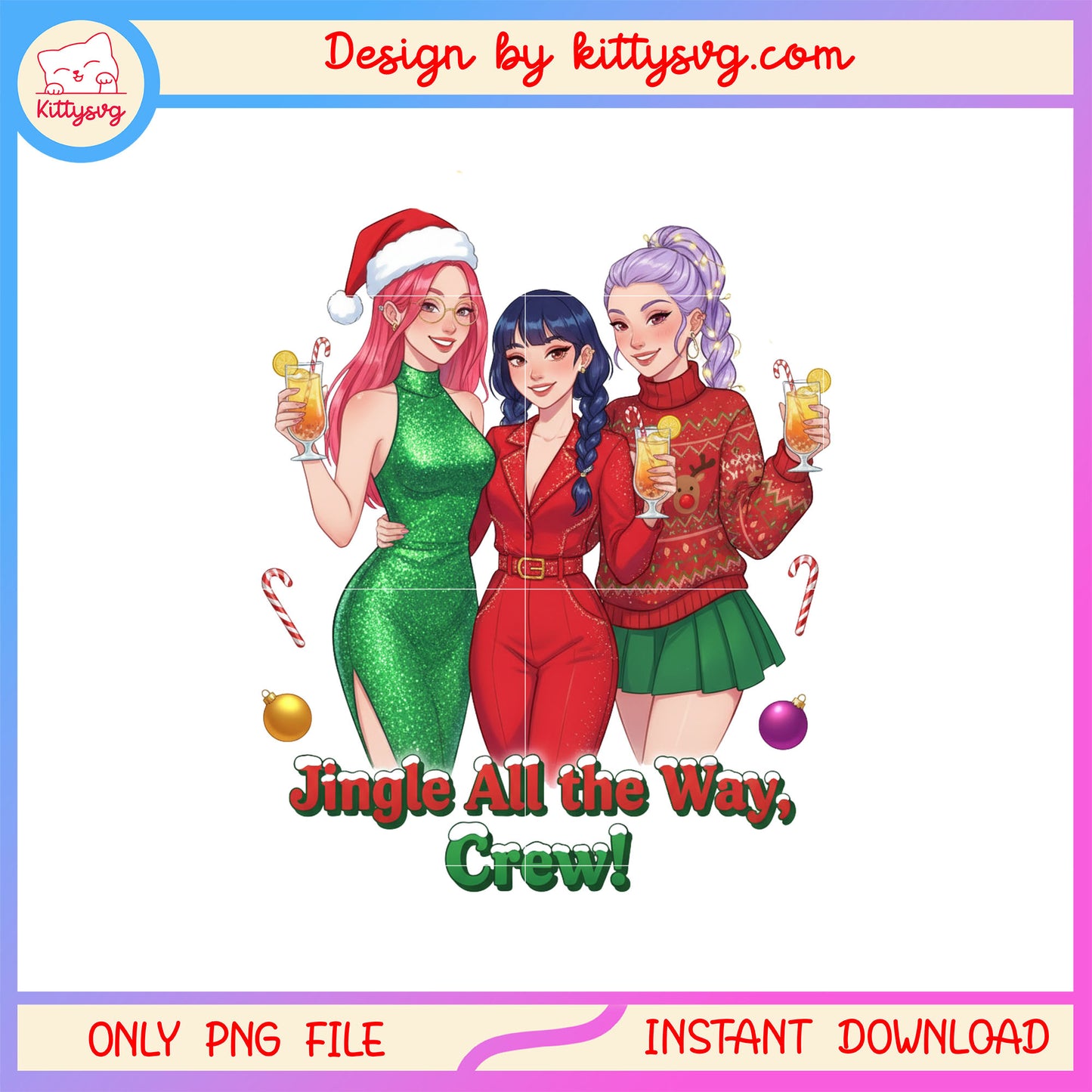 Jingle all the way crew huntrix kpop png, huntrix movie png