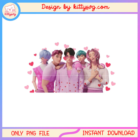 Jinu and his friend valentine png,  kpop demon hunters png
