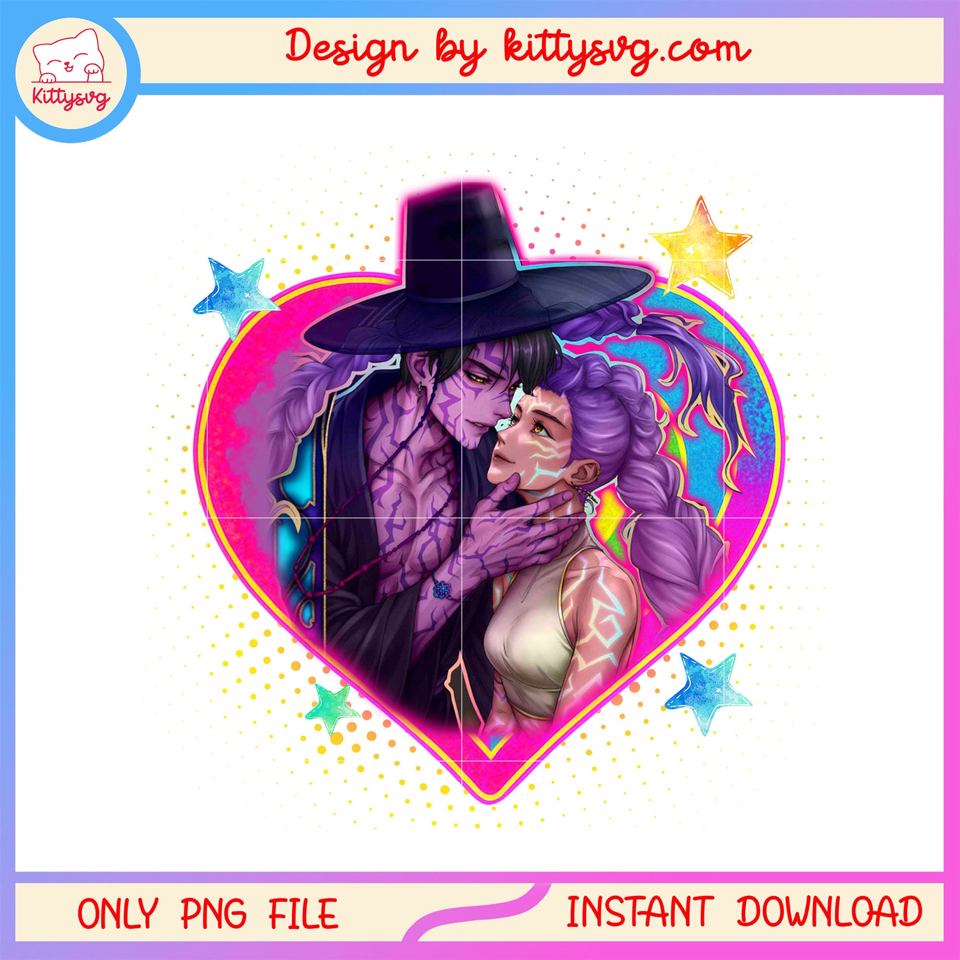 Jinu and rumi couple heart design png, jinu huntrix png, rumi huntrix png