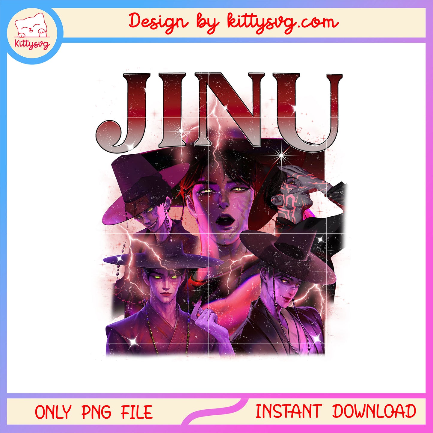 Jinu heartthrob demon form design png, kpop demon hunters jinu png